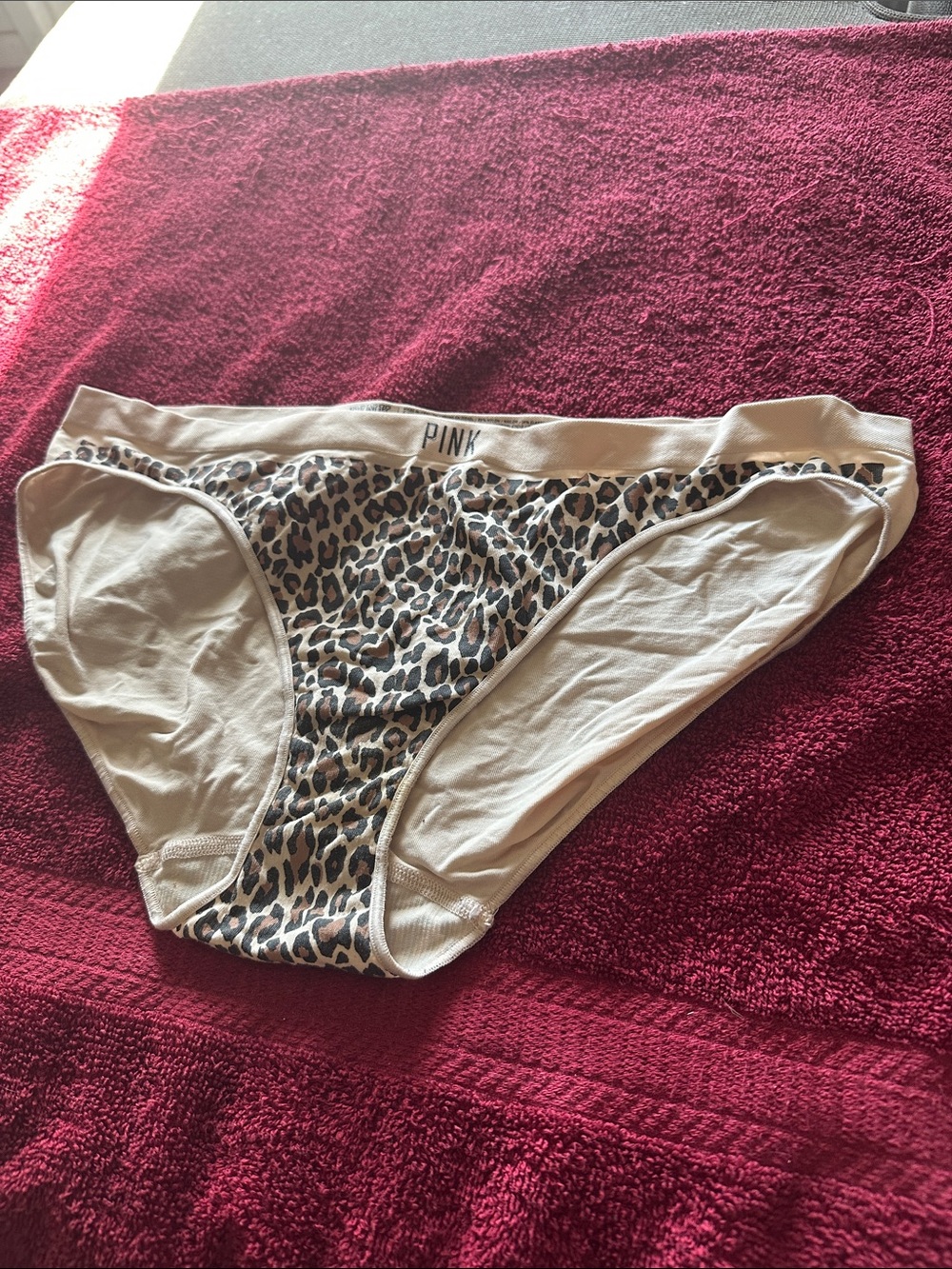 NWOT PINK Victoria's Secret Beige Leopard Print Bikini Panties